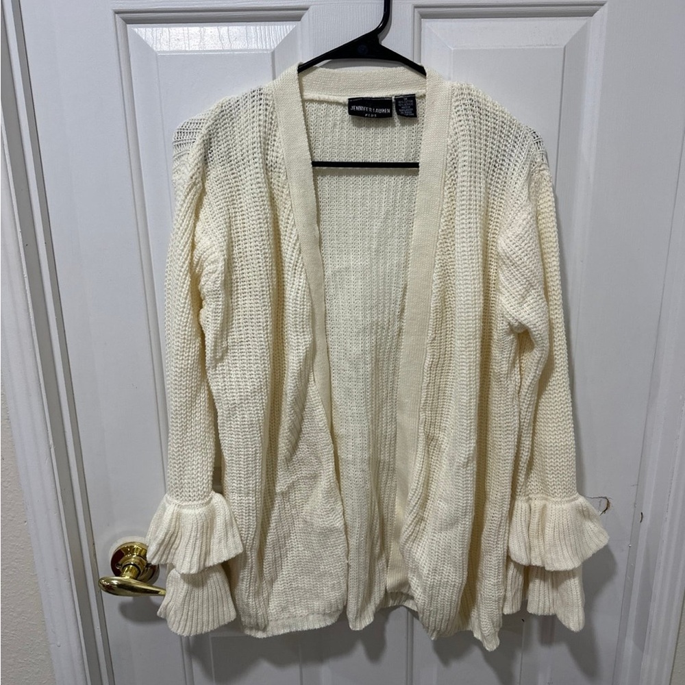 Elegant Cream Open-Front Cardigan